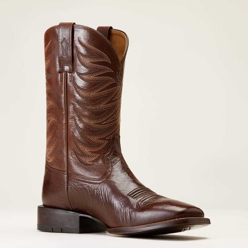 Ariat Badlands Cowboy Boot Dark Tabac Smooth Quill Ostric | 517RMSGFO