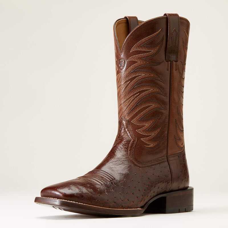 Ariat Badlands Cowboy Boot Dark Tabac Smooth Quill Ostric | 517RMSGFO