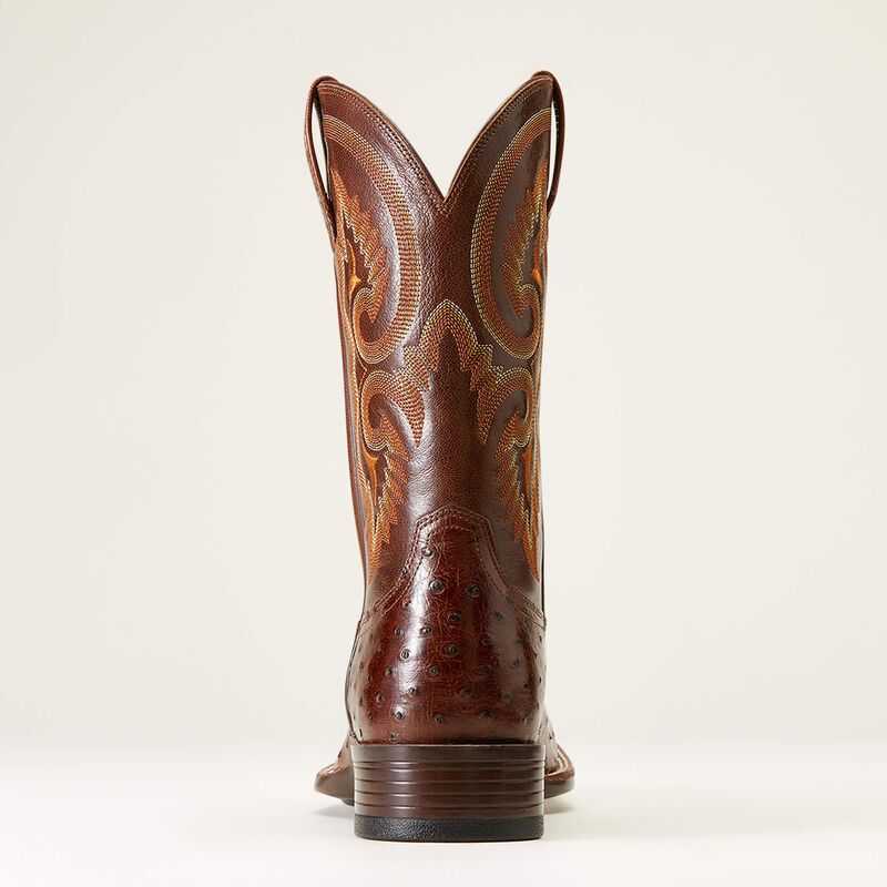 Ariat Barley Ultra Western Boot Dark Tabac Full Quill Ostrich | 064KYDHUF