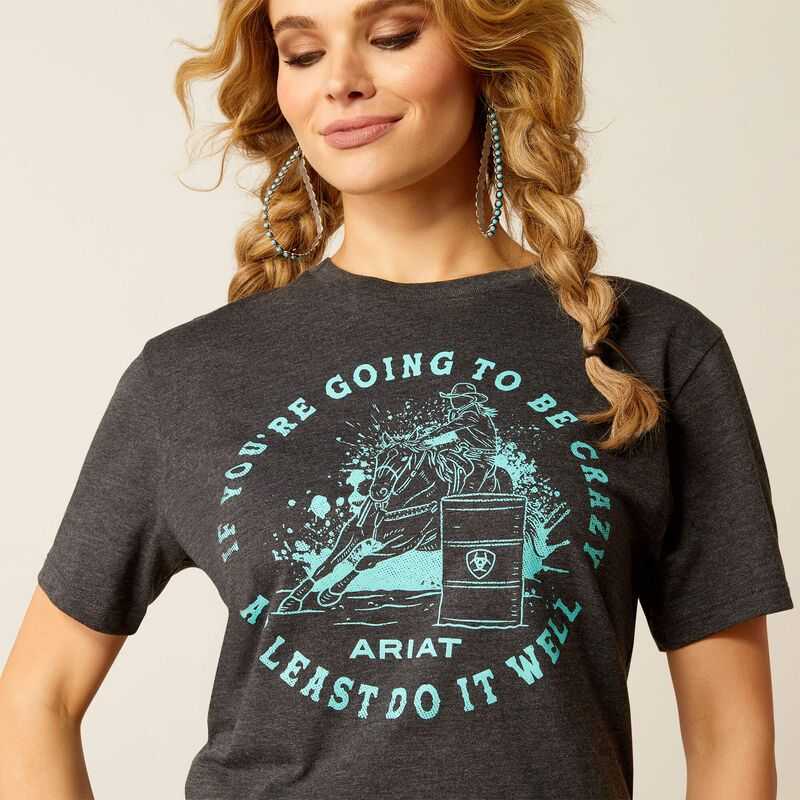 Ariat Barrel Beauty T-Shirt Grey | 642CZHIXG