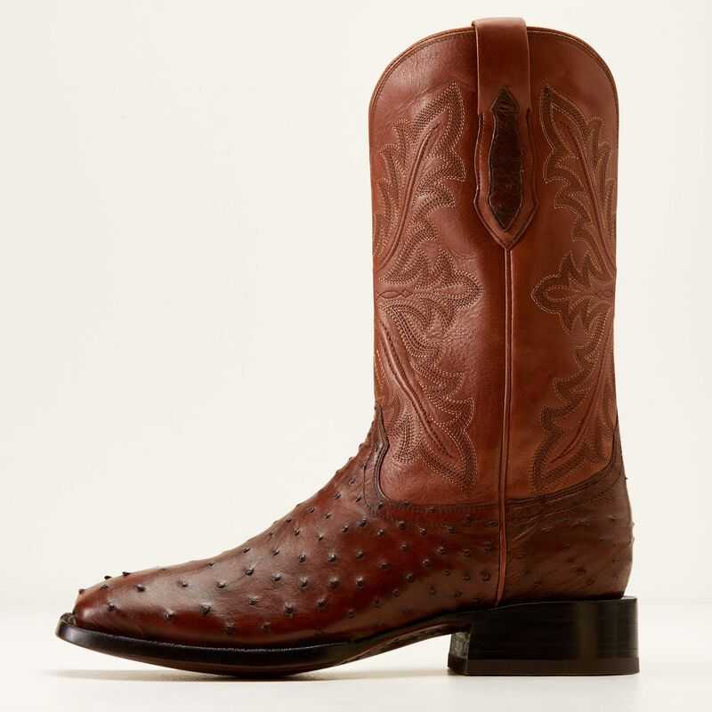 Ariat Bench Made Bassett Western Boot Bourbon Full Quill Ostrich | 837KRAWOG