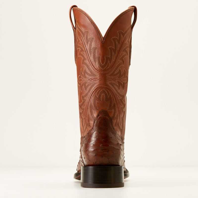 Ariat Bench Made Bassett Western Boot Bourbon Full Quill Ostrich | 837KRAWOG