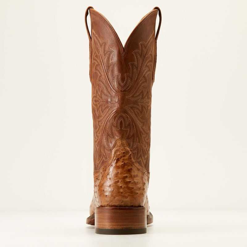 Ariat Bench Made Bassett Western Boot Buckskin Full Quill Ostrich | 204XJTZRH