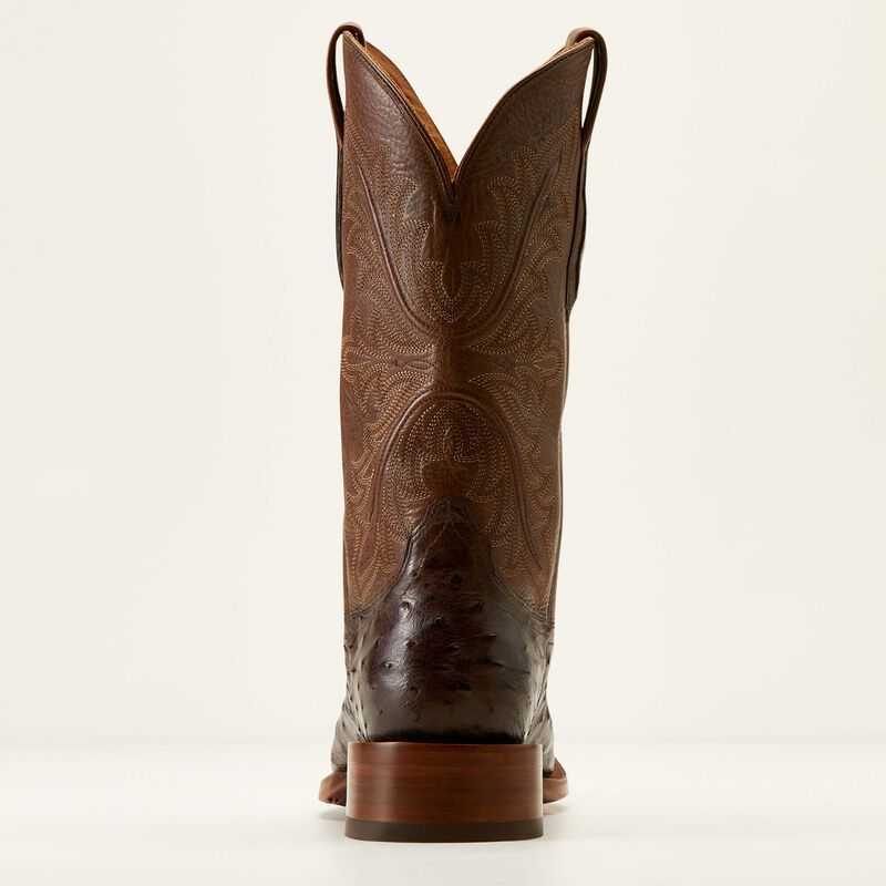 Ariat Bench Made Bassett Western Boot Espresso Full Quill Ostrich | 304ZXYVQE