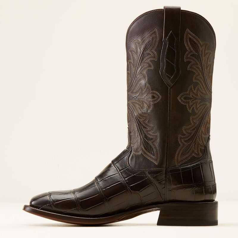 Ariat Bench Made Bassett Western Boot Hickory American Alligator Tail | 782VWRIEG