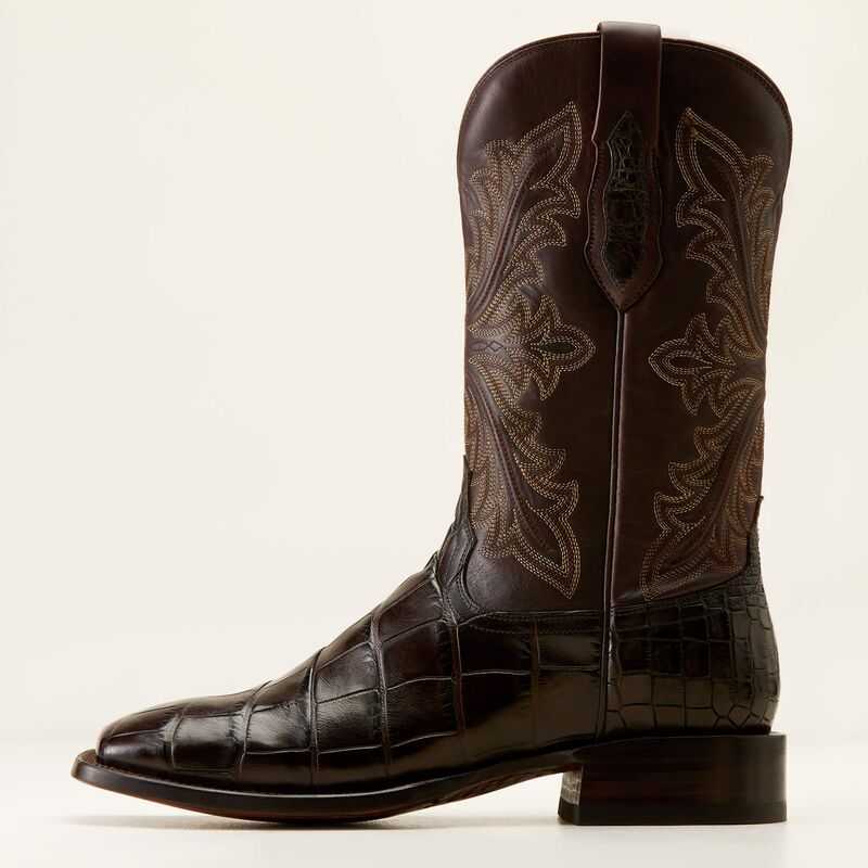 Ariat Bench Made Bassett Western Boot Hickory American Alligator | 045MWXIUA