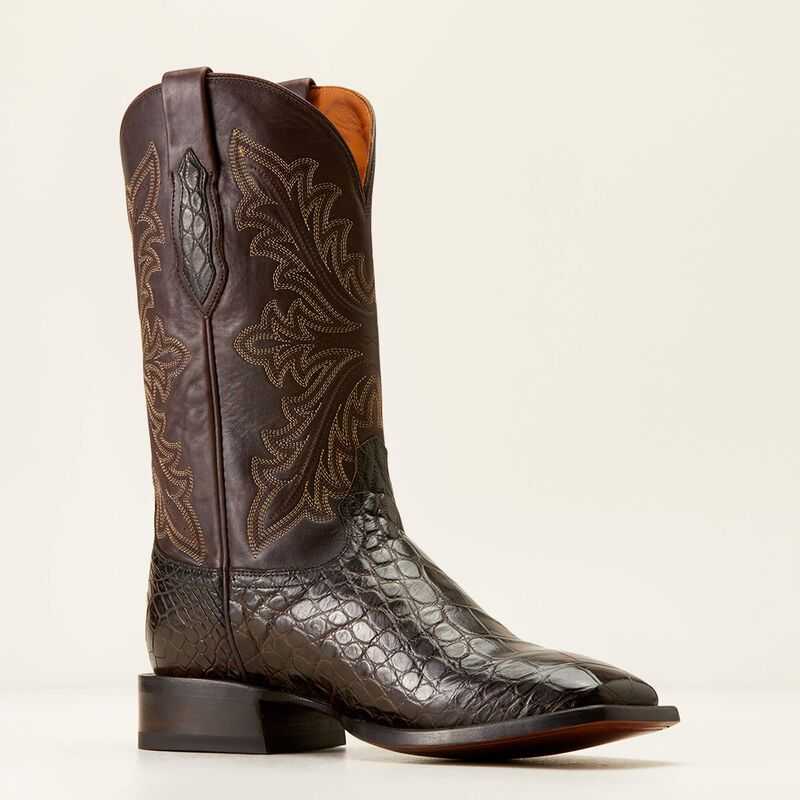 Ariat Bench Made Bassett Western Boot Hickory American Alligator | 045MWXIUA