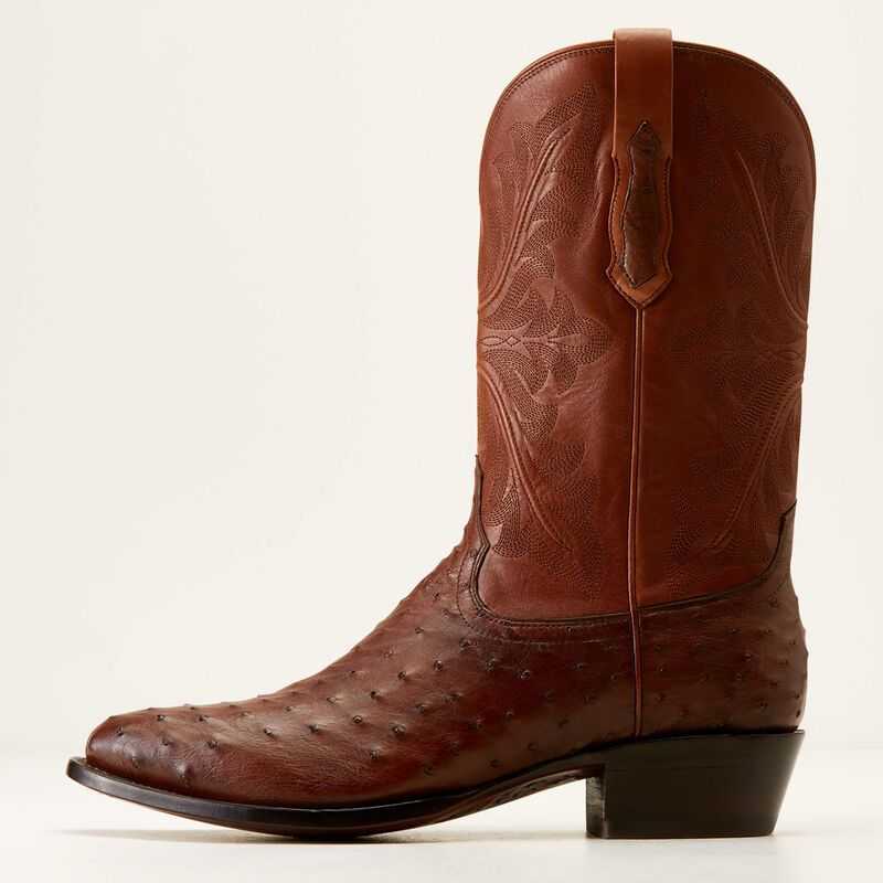 Ariat Bench Made James Western Boot Bourbon Full Quill Ostrich | 834SAORUK