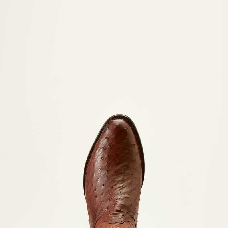 Ariat Bench Made James Western Boot Bourbon Full Quill Ostrich | 834SAORUK