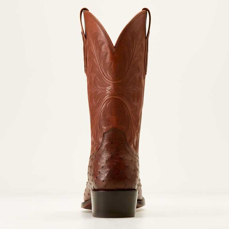 Ariat Bench Made James Western Boot Bourbon Full Quill Ostrich | 834SAORUK