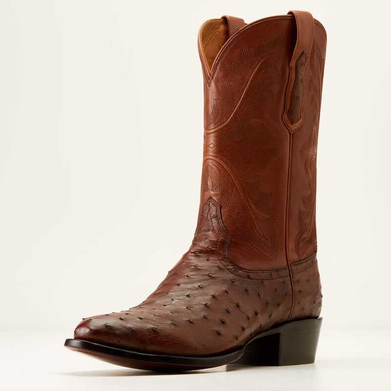 Ariat Bench Made James Western Boot Bourbon Full Quill Ostrich | 834SAORUK