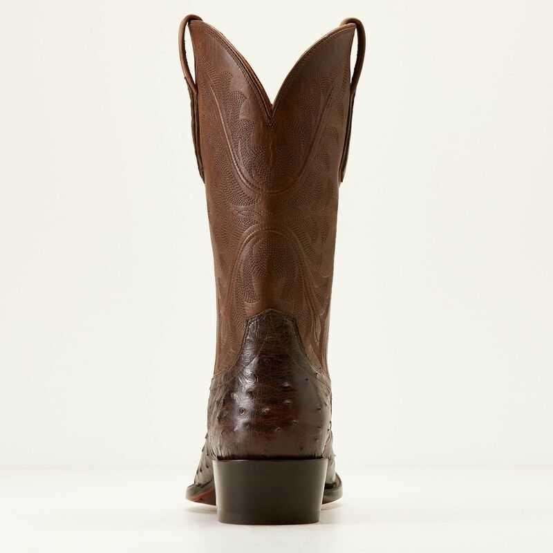 Ariat Bench Made James Western Boot Espresso Full Quill Ostrich | 673BXUKHZ