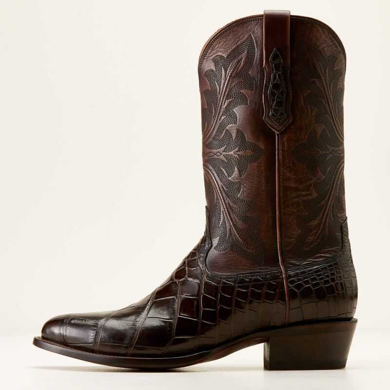 Ariat Bench Made James Western Boot Hickory American Alligator | 084XYHKDP