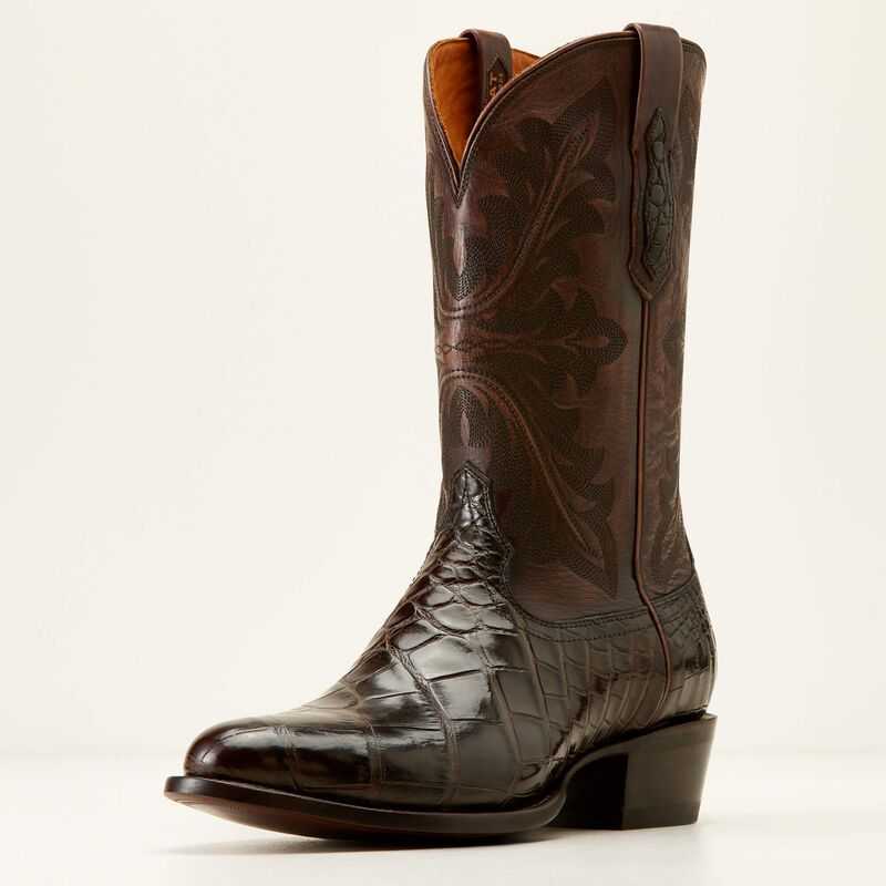 Ariat Bench Made James Western Boot Hickory American Alligator | 084XYHKDP