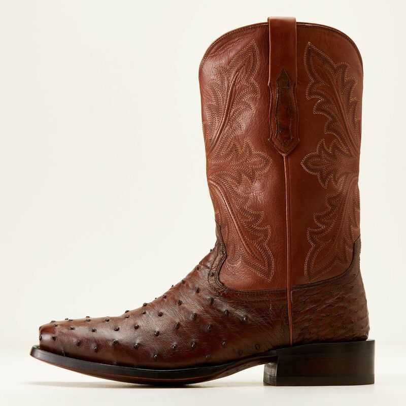 Ariat Bench Made Stilwell Western Boot Bourbon Full Quill Ostrich | 237QFLGXO