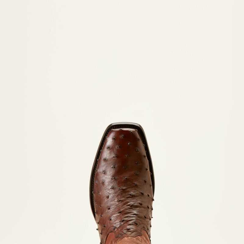 Ariat Bench Made Stilwell Western Boot Bourbon Full Quill Ostrich | 237QFLGXO