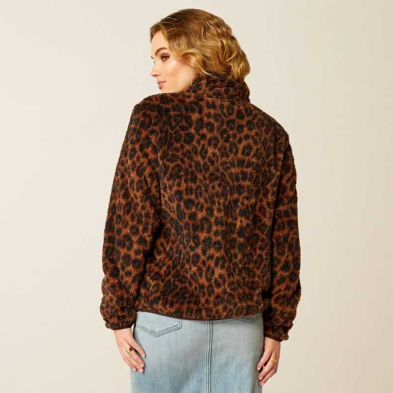 Ariat Berber Snap Front Sweatshirt Leopard | 751GXDWLS