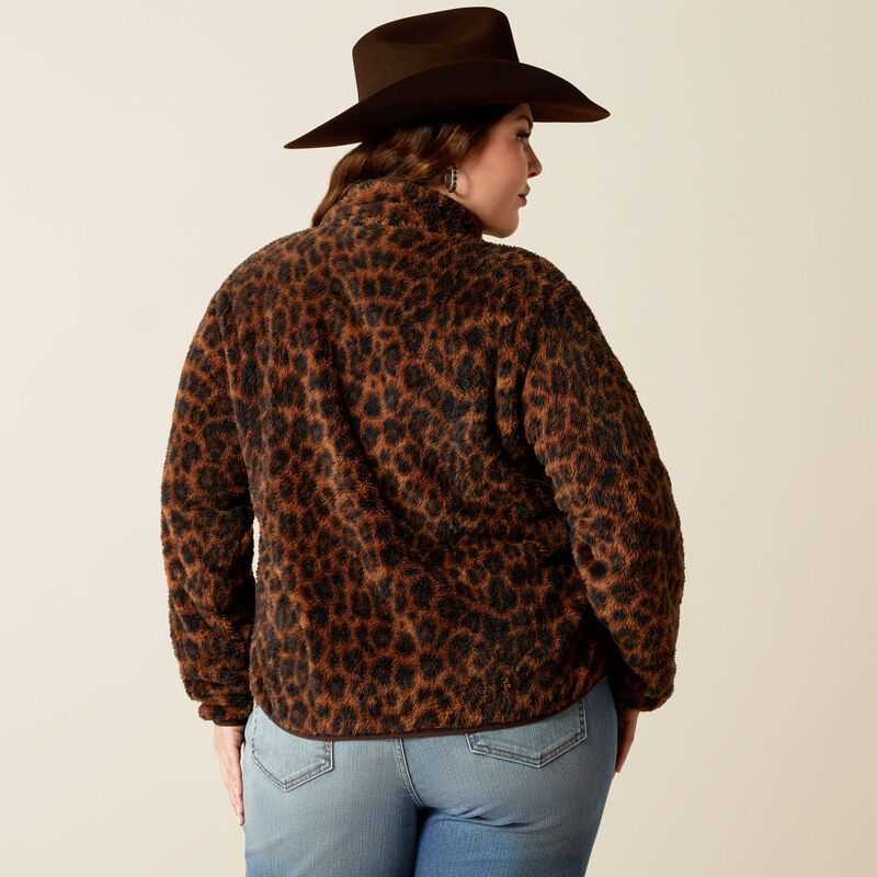 Ariat Berber Snap Front Sweatshirt Leopard | 751GXDWLS