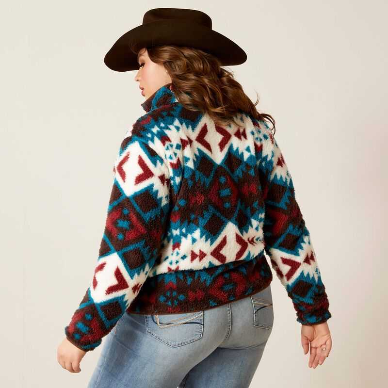 Ariat Berber Snap Front Sweatshirt Plainsview Print | 615DNQTAZ