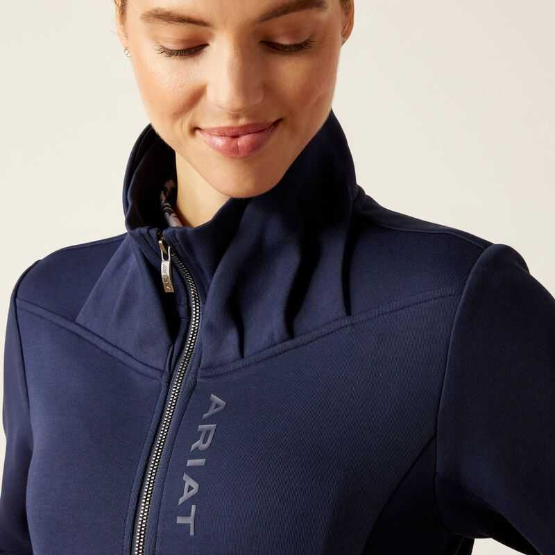 Ariat Bess Full Zip Sweatshirt Navy | 705RBFJWG