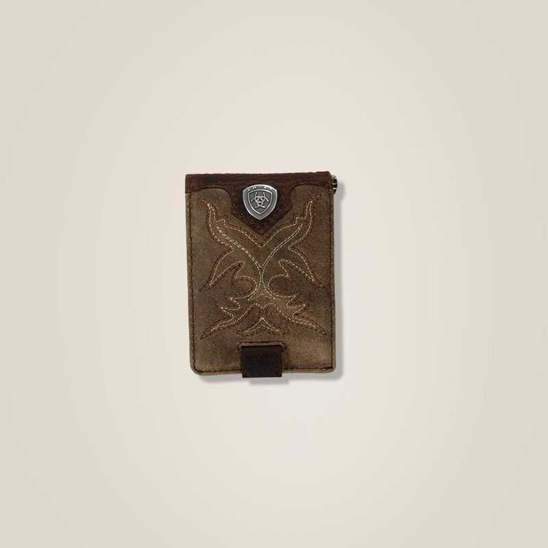 Ariat Bifold Wallet Shaft Stich Brown | 247KQNHBT