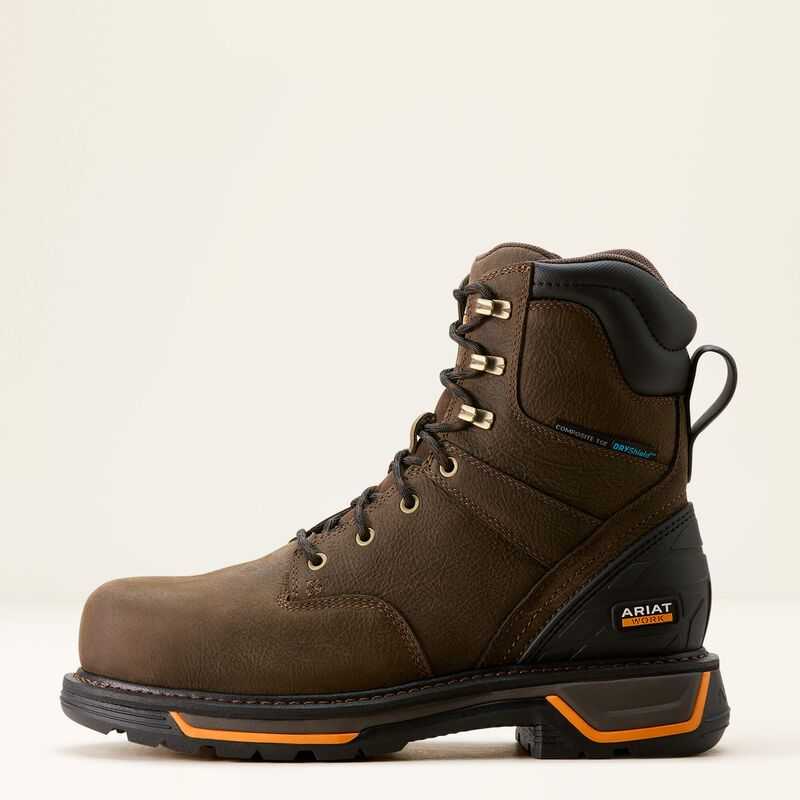 Ariat Big Rig 8' Waterproof Composite Toe Work Boot Coffee | 205IGXSYR