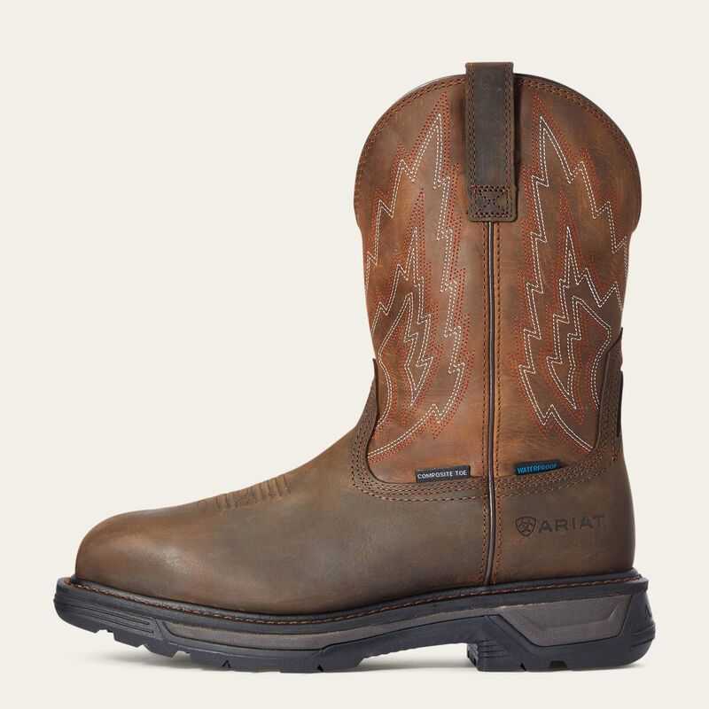 Ariat Big Rig Waterproof Composite Toe Work Boot Dark Brown | 039SGAODW