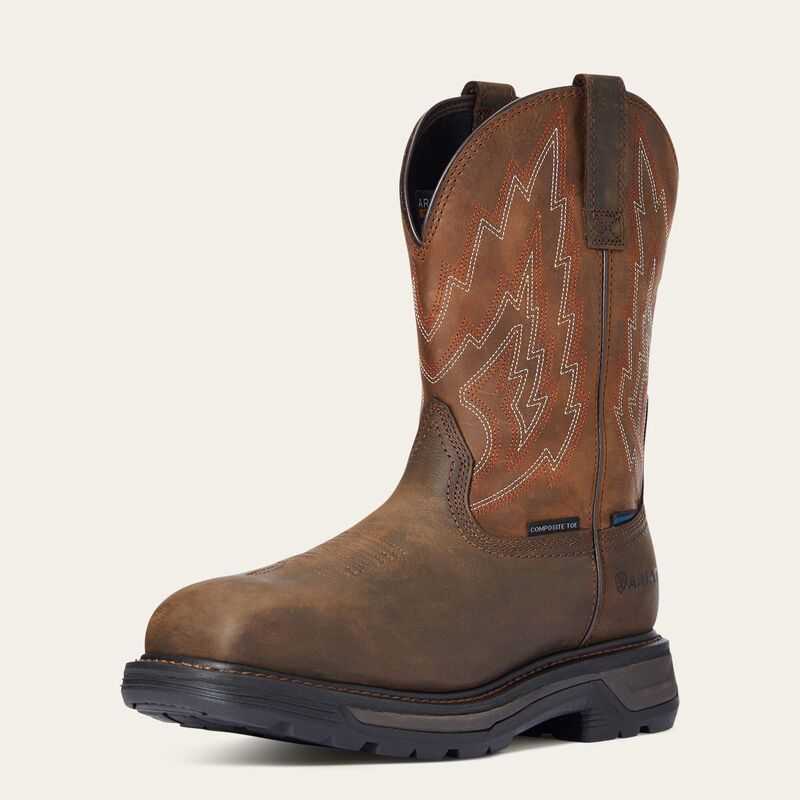 Ariat Big Rig Waterproof Composite Toe Work Boot Dark Brown | 039SGAODW