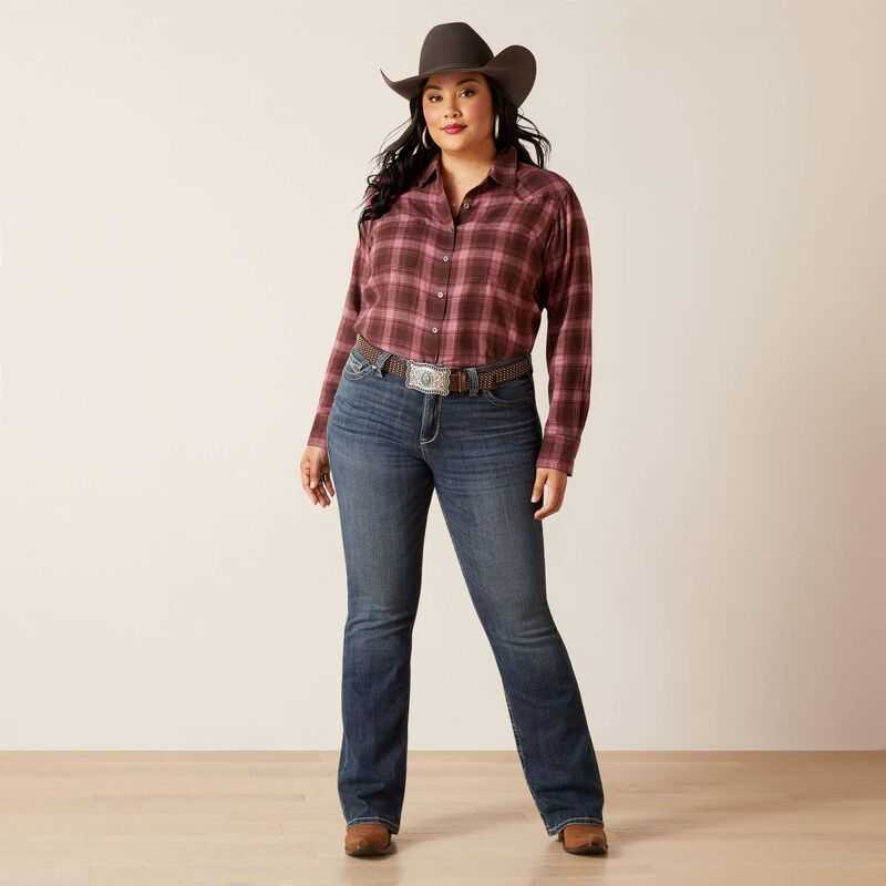 Ariat Billie Jean Shirt Lucky Plaid | 091KVRGLE