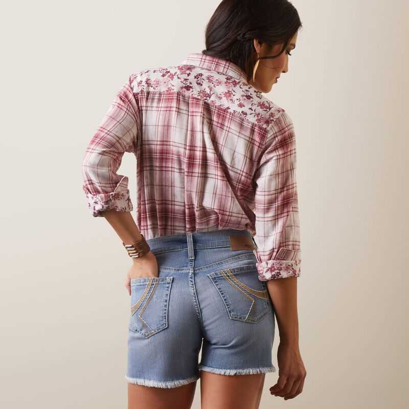 Ariat Billie Jean Shirt Willa Plaid Floral | 720NGVFBE