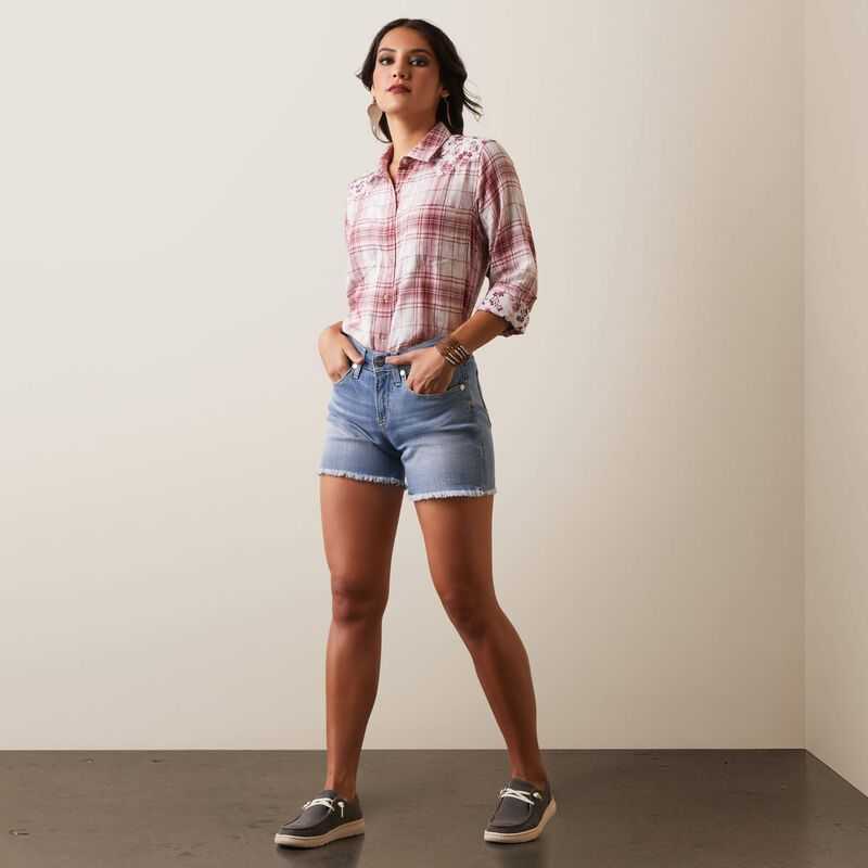 Ariat Billie Jean Shirt Willa Plaid Floral | 720NGVFBE