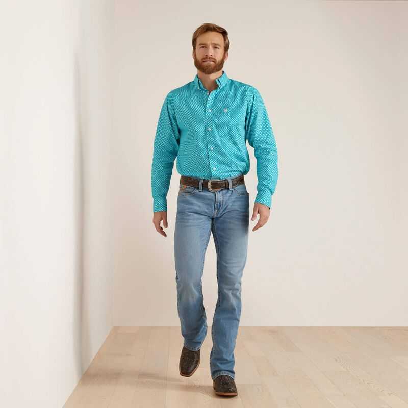 Ariat Blaine Fitted Shirt Turquoise | 674IJMBCP