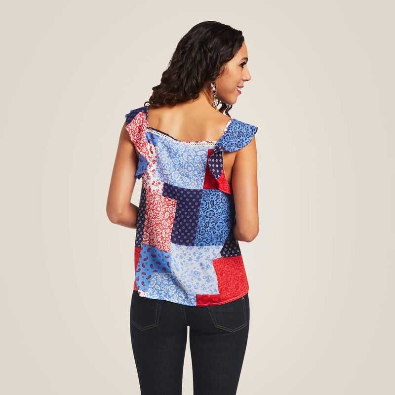 Ariat Blue Note Tank Patchwork Print | 127YNXJKP