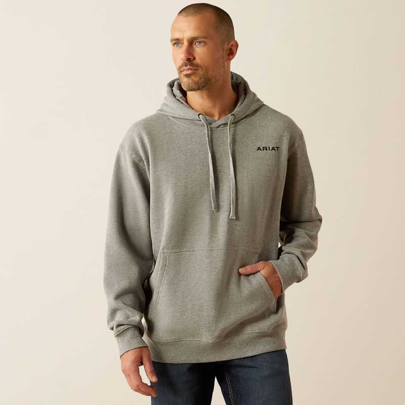 Ariat Bold Hex Hoodie Grey | 653DILQEW