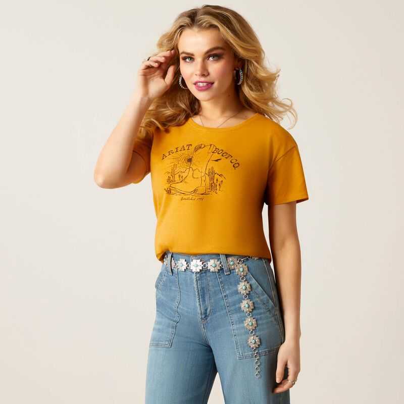 Ariat Bootscape T-Shirt Buckhorn Heather | 326USGAQT