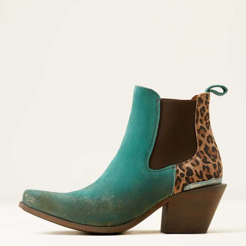 Ariat Bradley Western Boot Peacock Turquoise / Brown Leopard | 657PSRKJU