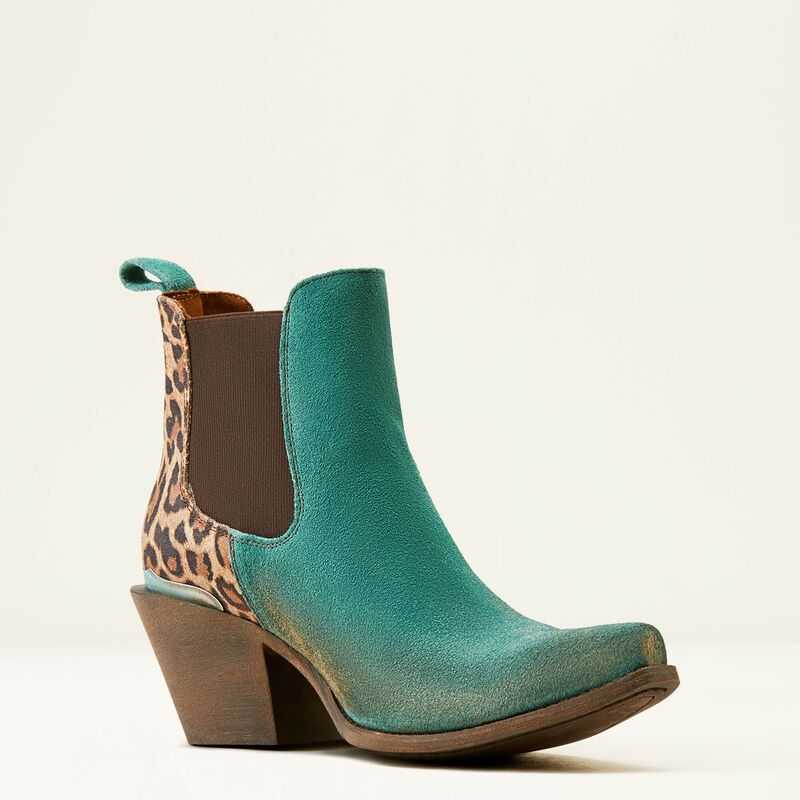 Ariat Bradley Western Boot Peacock Turquoise / Brown Leopard | 657PSRKJU