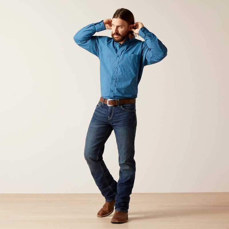 Ariat Braxton Classic Fit Shirt Turquoise | 290MPKUZB