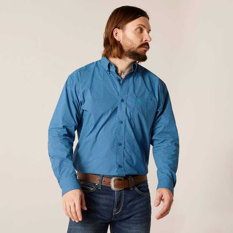 Ariat Braxton Classic Fit Shirt Turquoise | 290MPKUZB