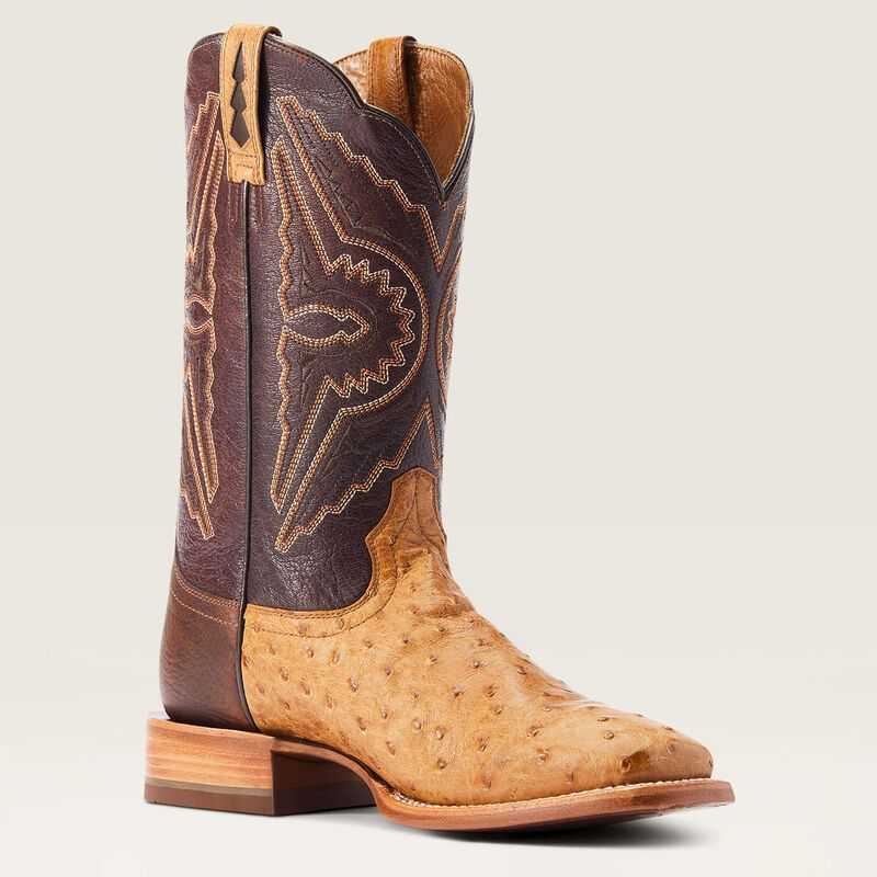 Ariat Broncy Western Boot Antique Saddle Fq Ostrich | 718FVJZLO