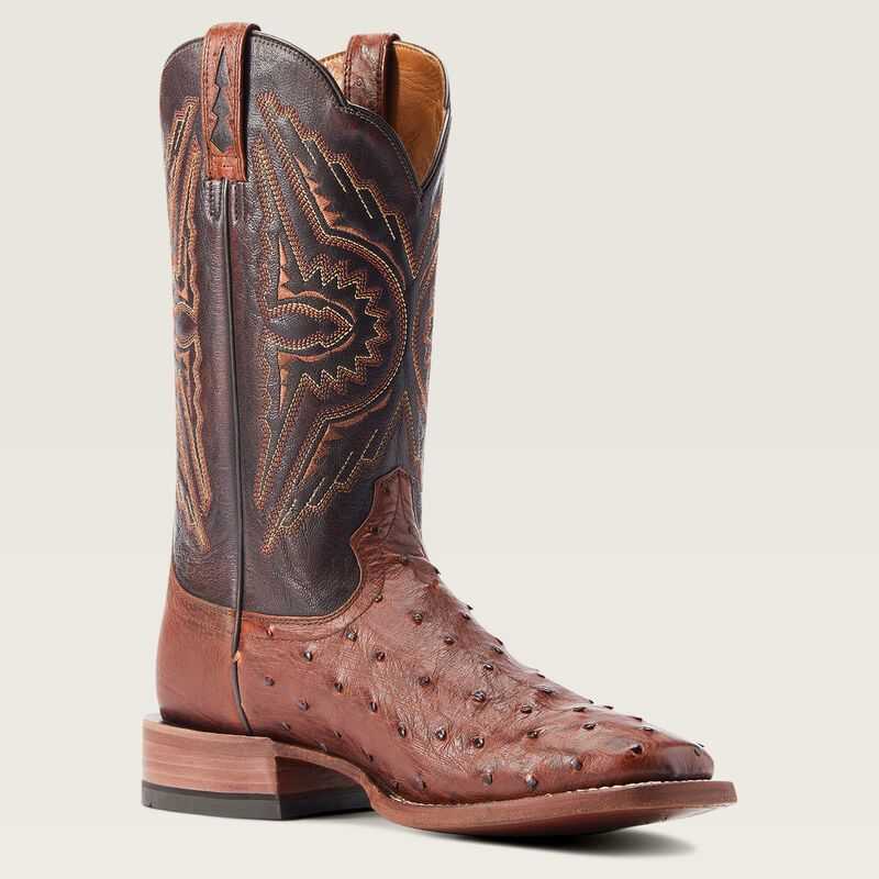 Ariat Broncy Western Boot Cinnamon Full Quill Ostrich | 402RNOWQL