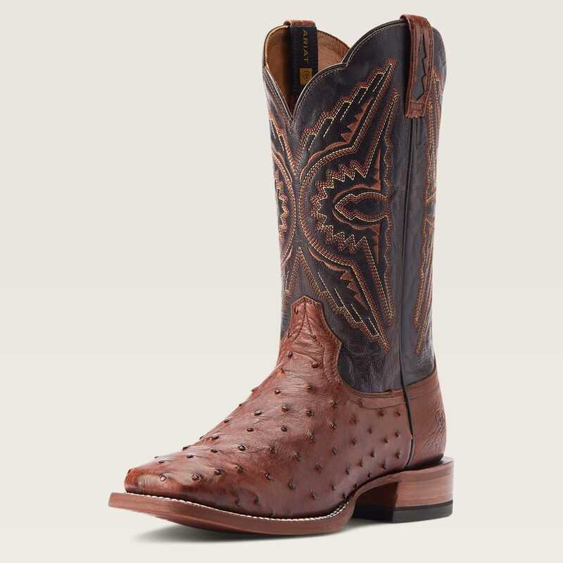 Ariat Broncy Western Boot Cinnamon Full Quill Ostrich | 402RNOWQL