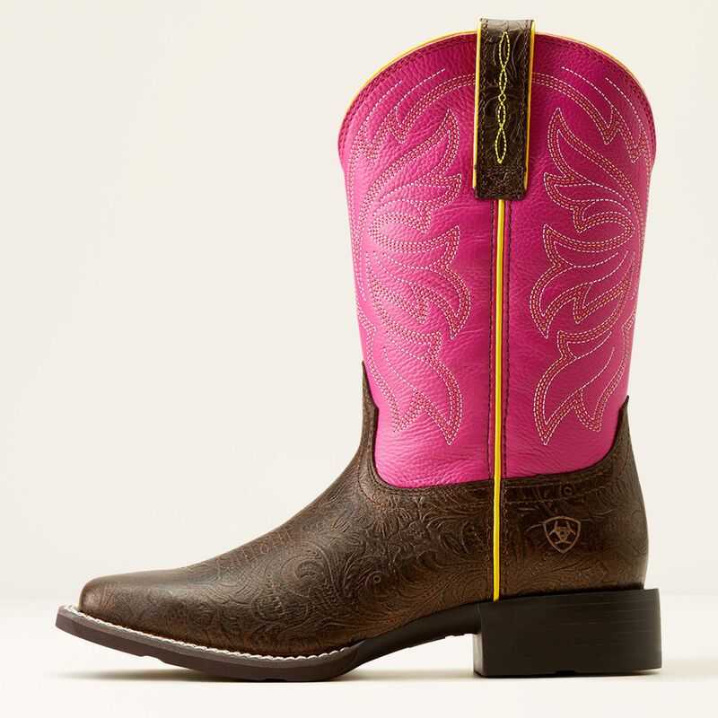 Ariat Buckley Western Boot Brown / Pink | 798UAGMZJ