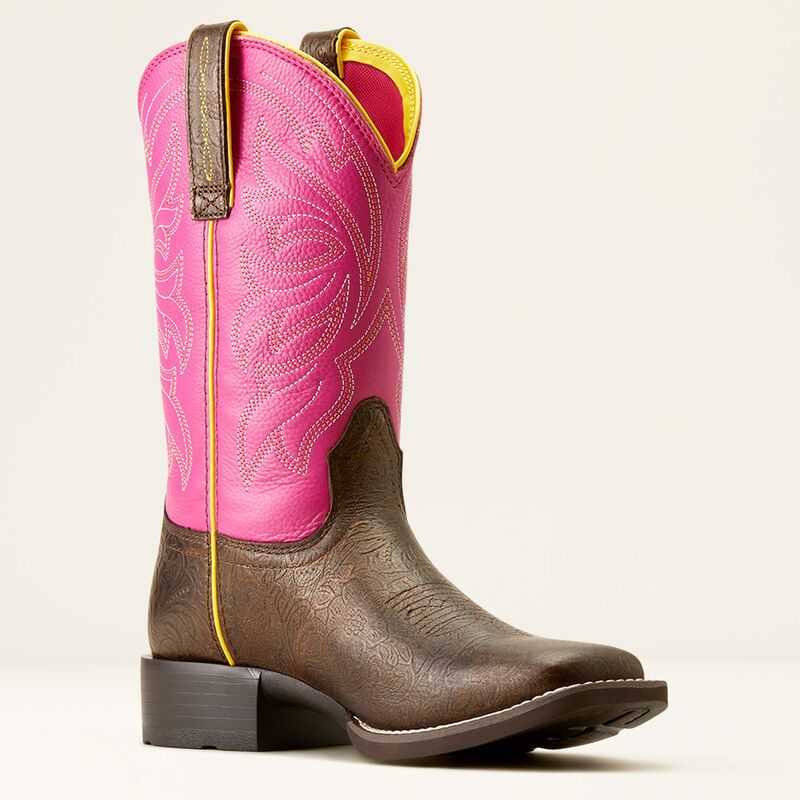 Ariat Buckley Western Boot Brown / Pink | 798UAGMZJ