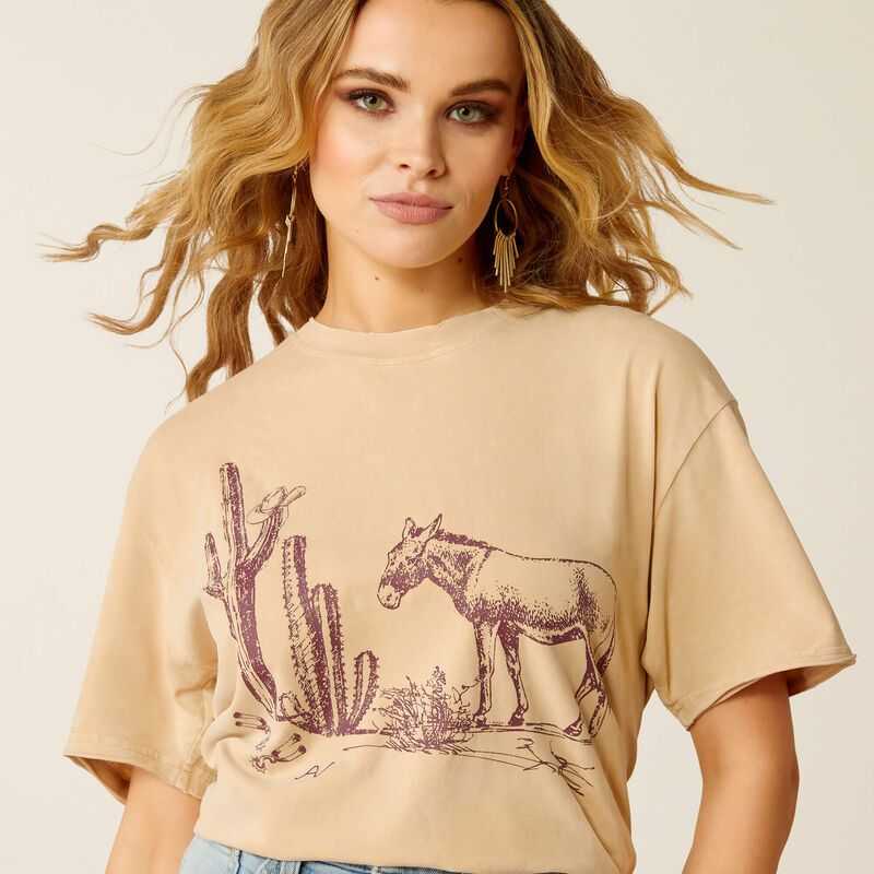 Ariat Burro T-Shirt Cream Wash | 219OITRHL