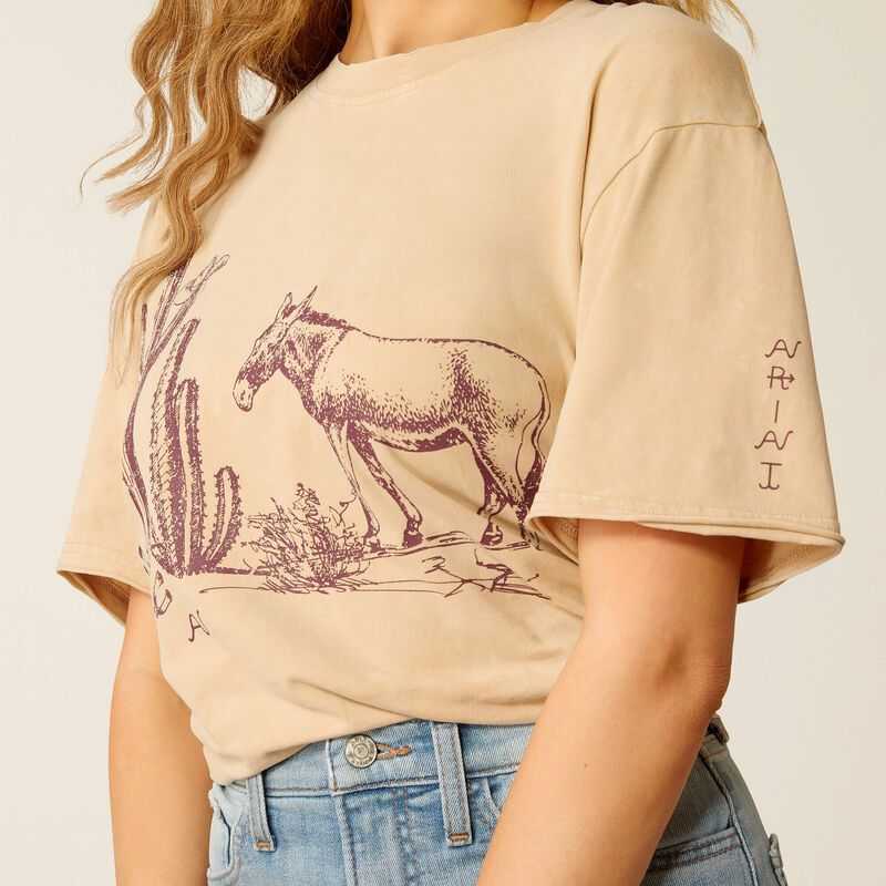 Ariat Burro T-Shirt Cream Wash | 219OITRHL