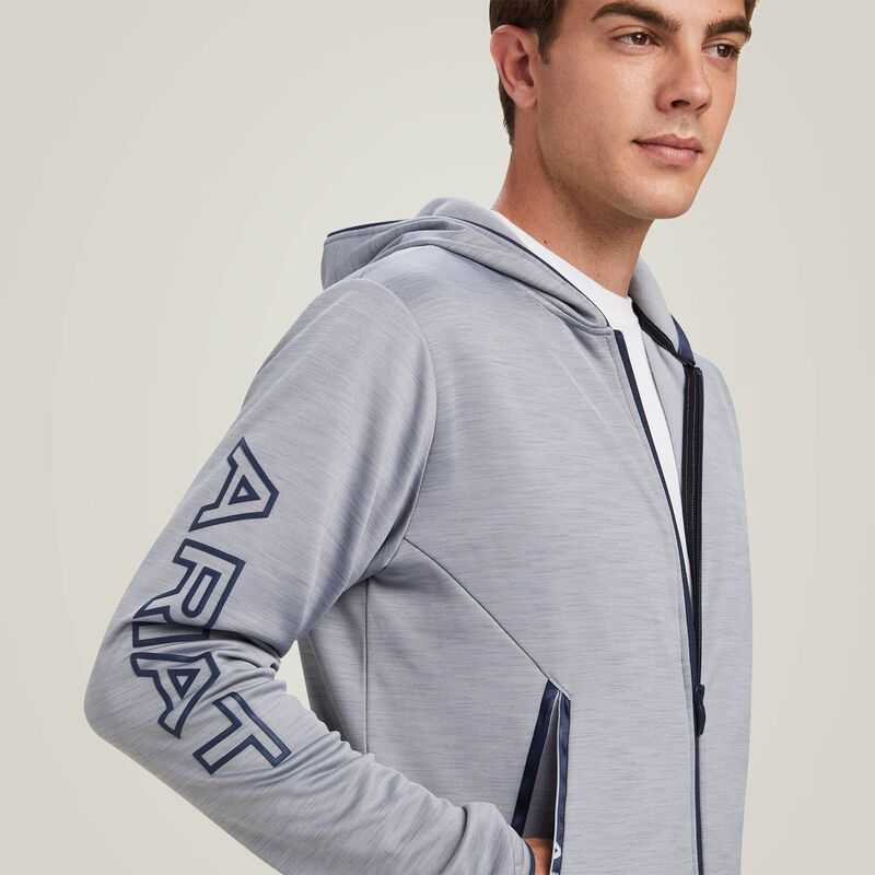 Ariat Byron Full Zip Hoodie Grey | 864GBIRJD