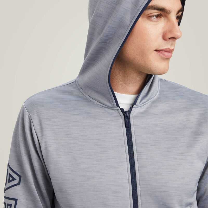 Ariat Byron Full Zip Hoodie Grey | 864GBIRJD