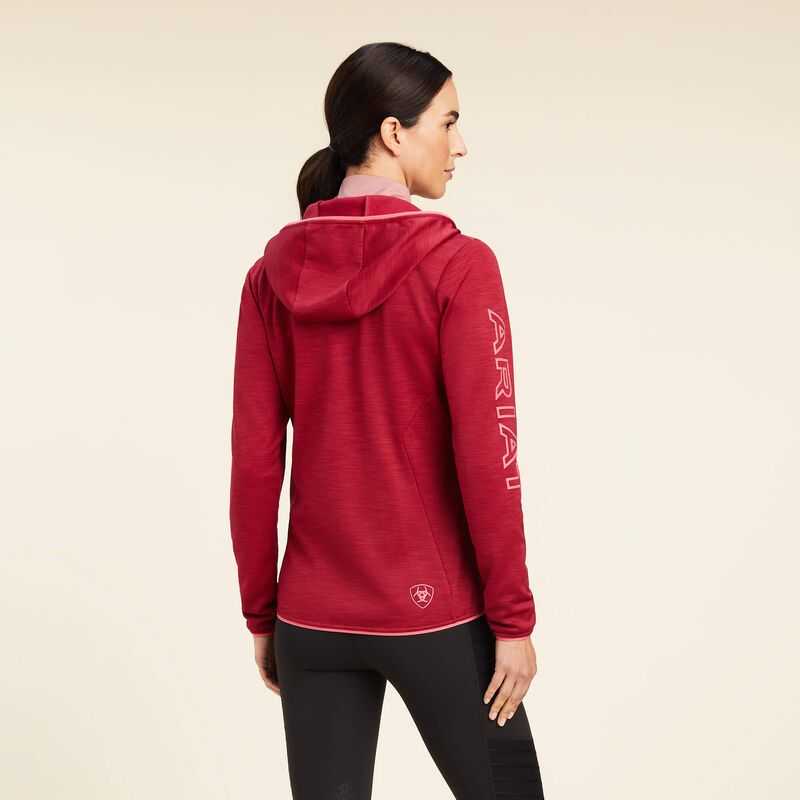 Ariat Byron Full Zip Hoodie Red | 802INZKEA