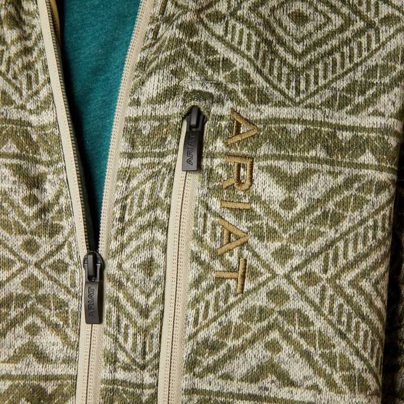 Ariat Caldwell Full Zip Sweater Olive | 089SHOGUM